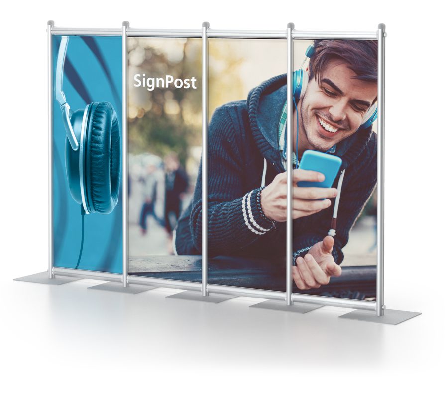 Monitor Sign Post Example SignPost Double Upright - Display Stop