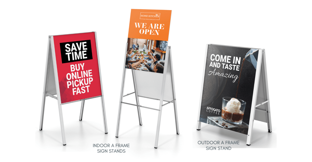 a frame sign stand sandwich board