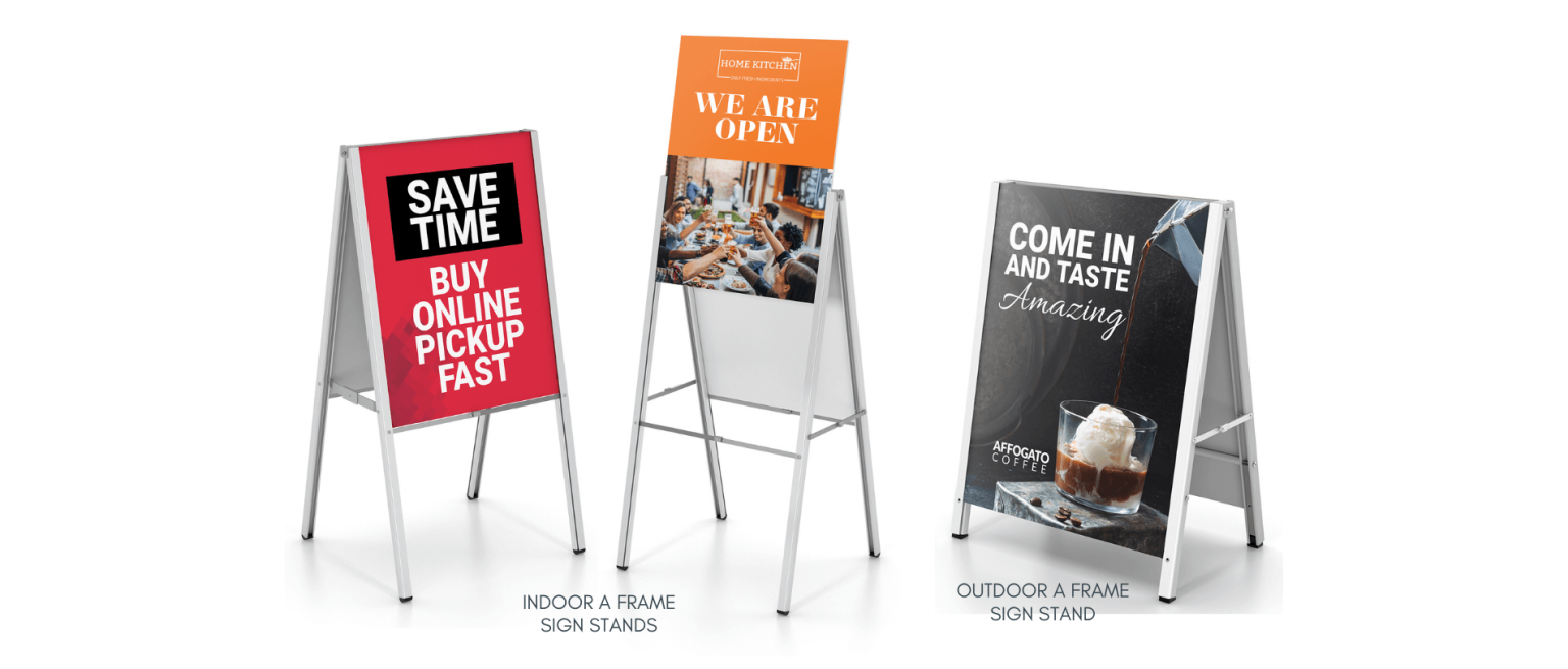 a frame sign stand sandwich board
