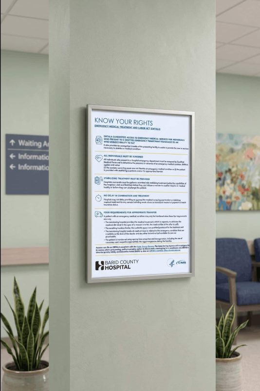 hopsital regulatory sign
